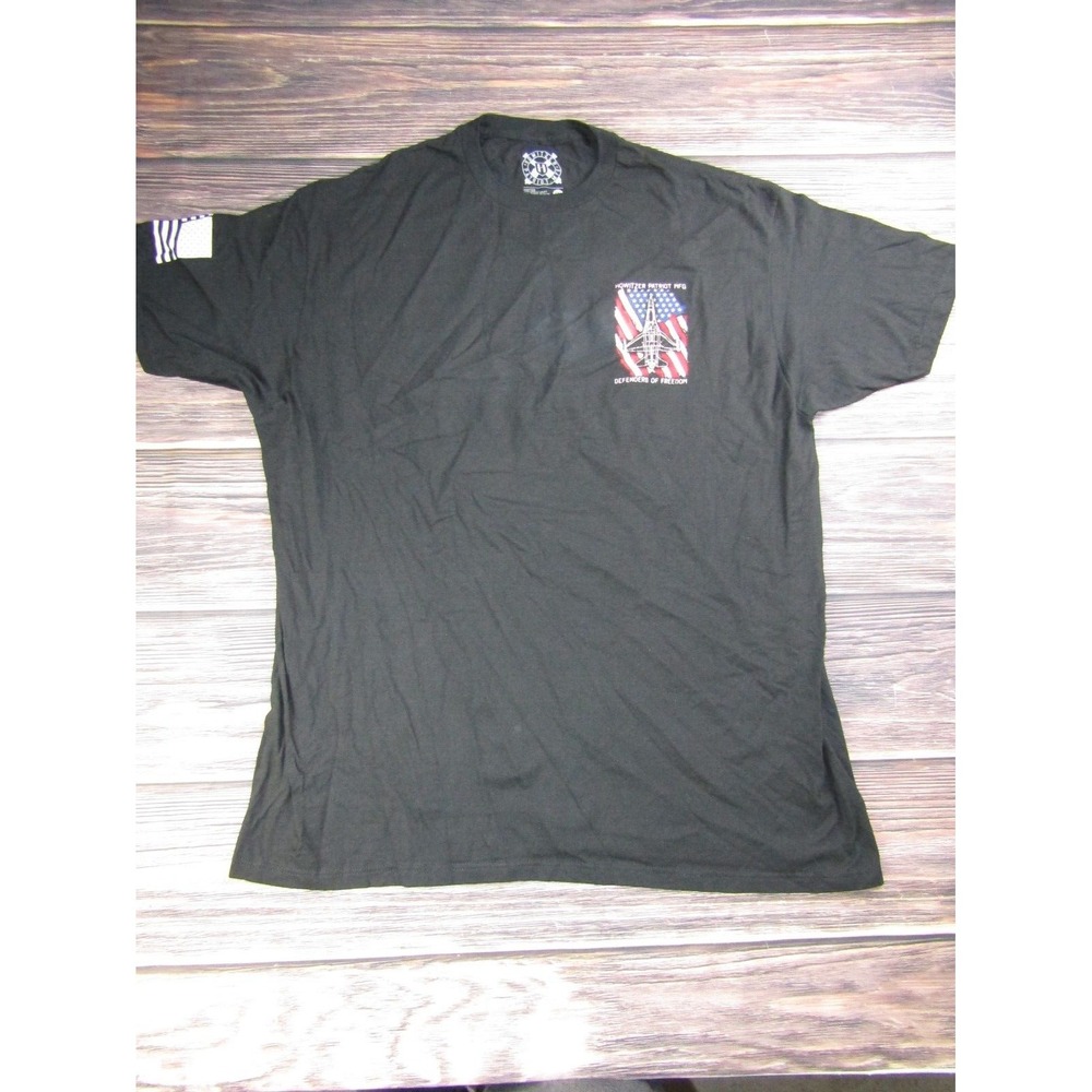 Howitzer Patriot Mens 2XL Black T Shirt Military USA America Freedom Defenders